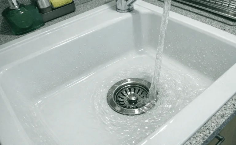 Verstopftes Waschbecken vor und nach professioneller Reinigung
