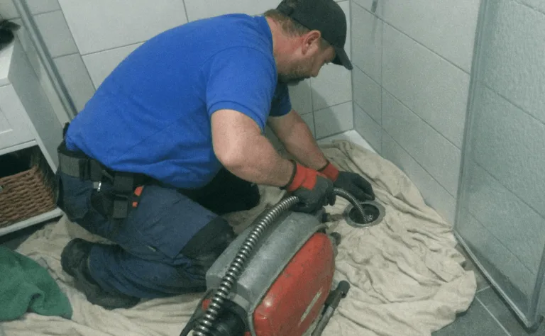 Professionelle Beseitigung einer WC-Verstopfung im Badezimmer